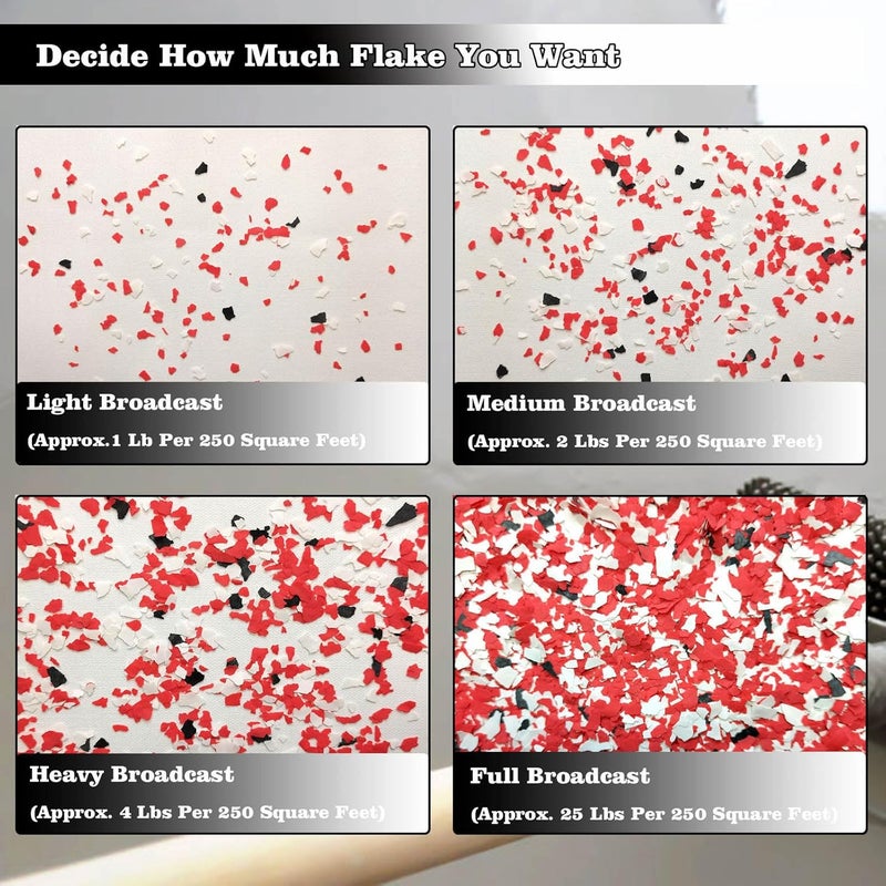 Alkrogiha Epoxy Flakes for Flooring, 450G Decorative Color Chips for Concrete, Epoxy Resin and Countertops, Durable - Black, White, Red - Image 3